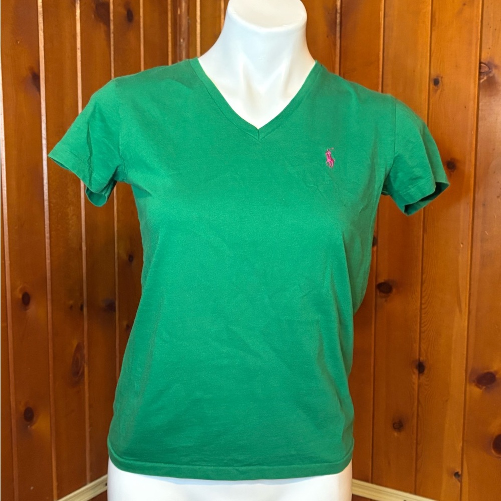 Ralph Lauren Women's S Green T-Shirt Polo - Picture 2 of 6